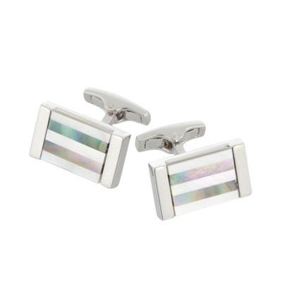 J by Jasper Conran Silver steps cufflinks