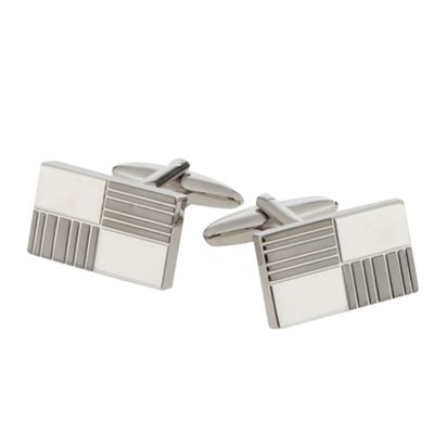 Silver etched square cufflinks