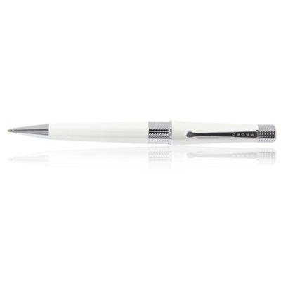 White pearlescent 'Beverley' pen                                                                                                