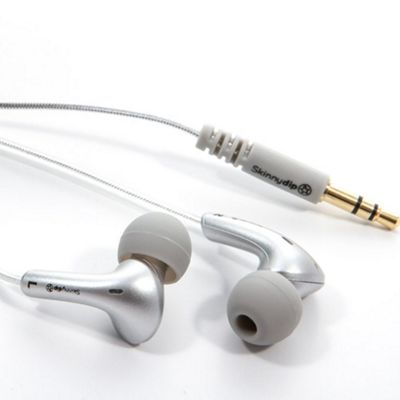 Silver noise isolation earbud earphones                                                                                         