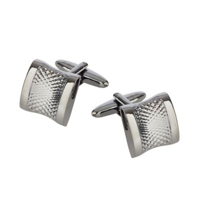 Dark grey textured border cufflinks                                                                                             