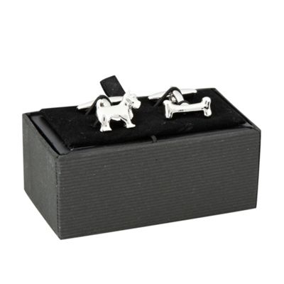 Silver dog and bone cufflinks                                                                                                   