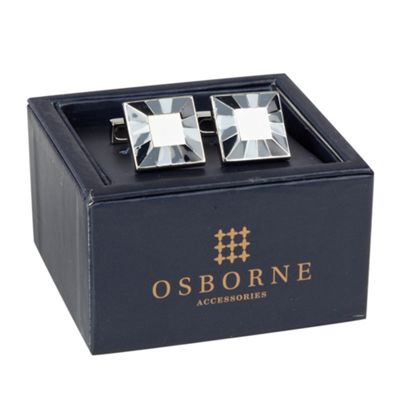 Grey striped border cufflinks                                                                                                   
