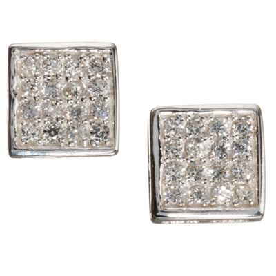 Sterling silver ice cube stud earrings