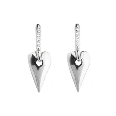 Vicenza Sterling silver heart drop earrings