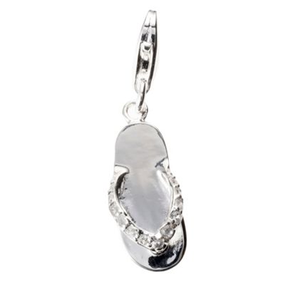 Van Peterson 925 Sterling Silver Sparkle Flip Flop Charm