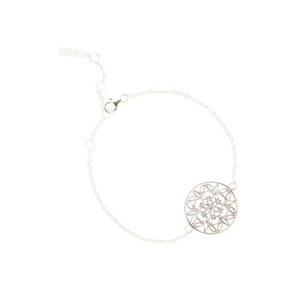 Van Peterson 925 Designer Sterling silver flower disc bracelet
