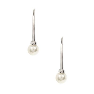 Designer Sterling silver pearl hook earrings