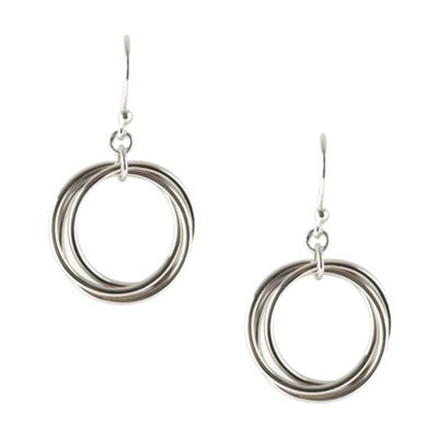 Designer sterling silver interlocked ring drop