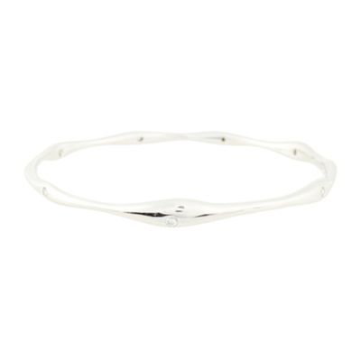 Designer sterling silver diamante asymmetric