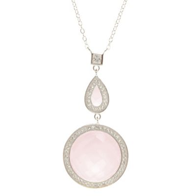 Designer Sterling silver pave rose quartz