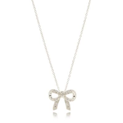 Sterling silver bow pendant necklace