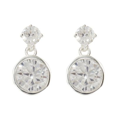 Designer sterling silver double drop earrings