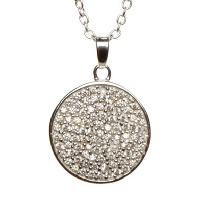 Sterling silver pave cubic zirconia necklace.