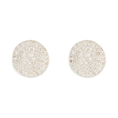 Van Peterson 925 Sterling silver pave circular diamante stud