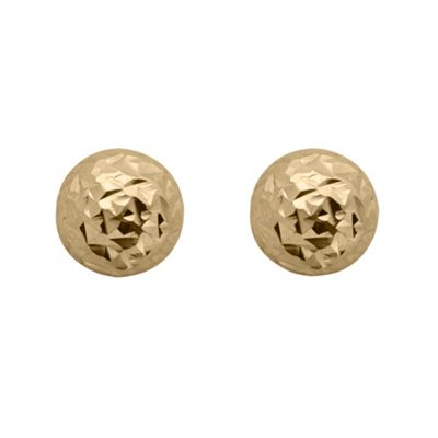 Designer gold sterling silver hammered stud