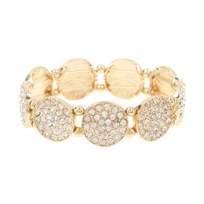 The Collection Gold pave diamante disc bracelet- at Debenhams