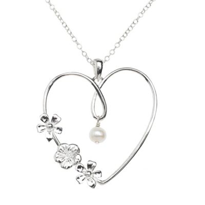 Van Peterson 925 Sterling silver open heart necklace