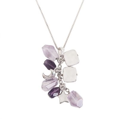 Sterling silver and amethyst bead cluster pendant