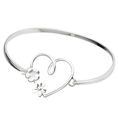 Van Peterson 925 Sterling silver open heart bangle