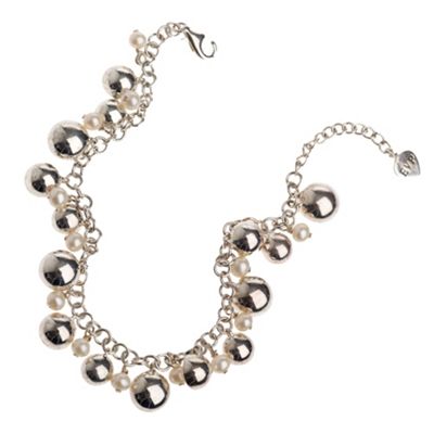 Van Peterson 925 Sterling silver pearl and cup bracelet