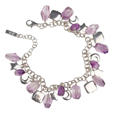 Van Peterson 925 Sterling silver and amethyst bead bracelet