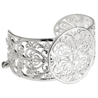 Van Peterson 925 Sterling silver filigree cuff bangle