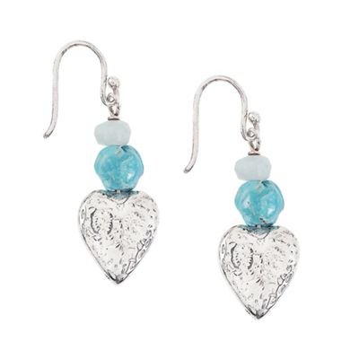Van Peterson 925 Sterling silver heart and turquoise bead earrings