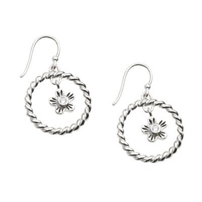 Van Peterson 925 Sterling silver hoop and flower earrings