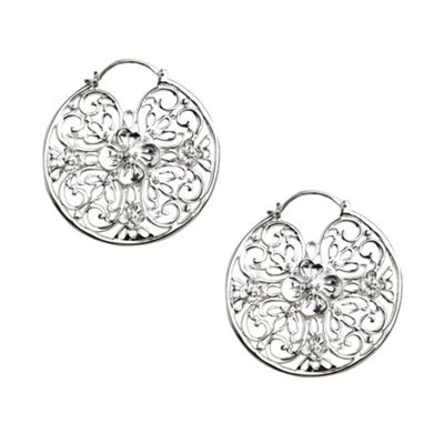 Van Peterson 925 Sterling silver filigree hoop earrings