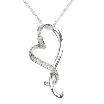 Vicenza Sterling silver twisted heart pendant necklace