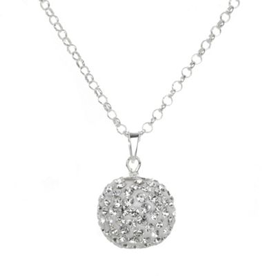 Sterling silver diamante ball necklace