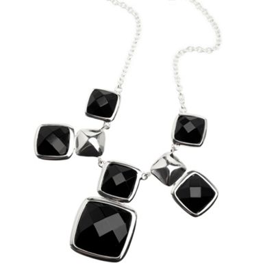 Vicenza Sterling silver square gem necklace