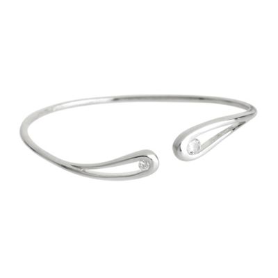 Sterling silver tear drop bangle