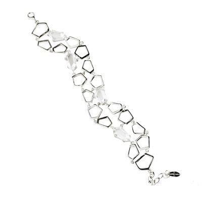 Sterling silver multi pentagon bracelet