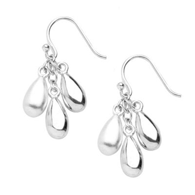 Sterling silver tear cluster earrings