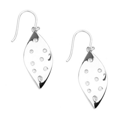 Sterling silver twisted leaf earrings
