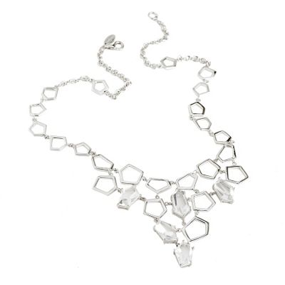 Sterling silver multi pentagon necklace