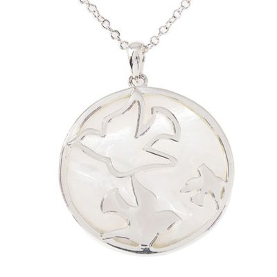 Van Peterson 925 Sterling silver dove disc pendant