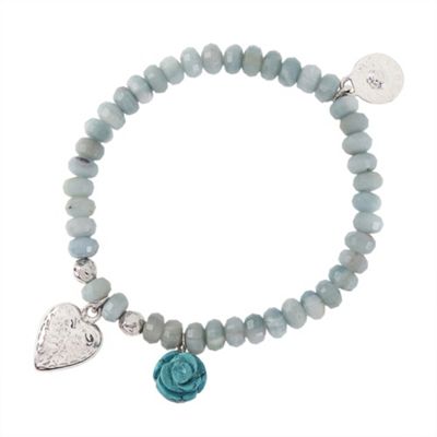 Van Peterson 925 Sterling silver stretch bracelet with turquoise