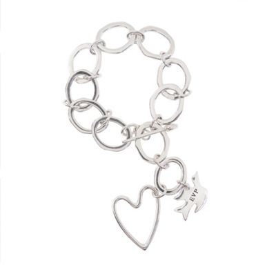 Sterling silver dove, heart and arrow T-bar