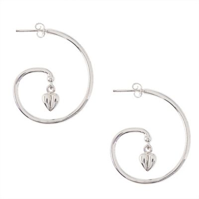 Van Peterson 925 Sterling silver swirl heart drop earrings
