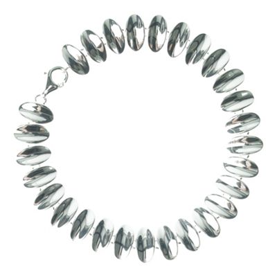 Sterling silver curved oval bracelet