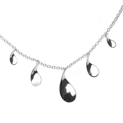 Sterling silver twisted teardrop necklace