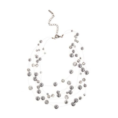 Light grey floating pearl necklace