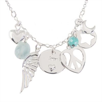Sterling silver peace charm necklace
