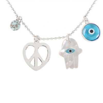 Van Peterson 925 Sterling silver evil eye charm necklace
