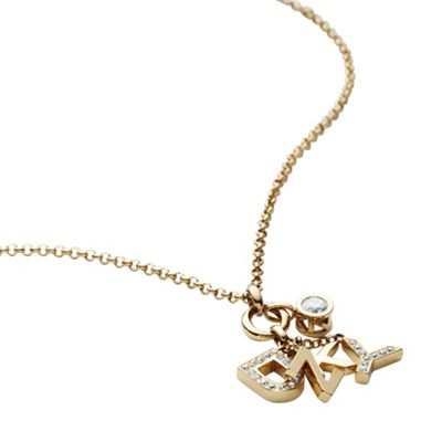 Gold logo bauble pendant necklace