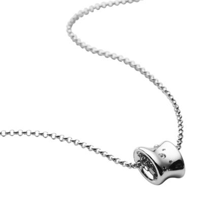 Silver sculpted pendant necklace