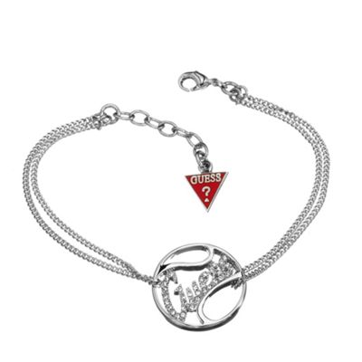 Silver mini station logo bracelet